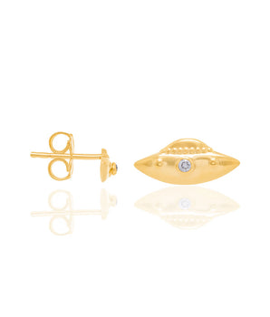 GOLD KID'S UFO EARRING