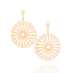 GOLD FLOWER MANDALA EARRING
