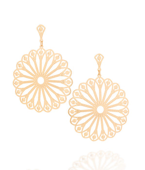 GOLD FLOWER MANDALA EARRING
