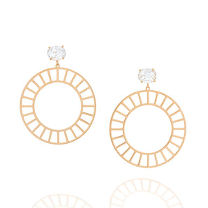 GOLD EARRING WITH CRYSTAL