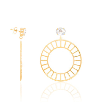 GOLD EARRING WITH CRYSTAL