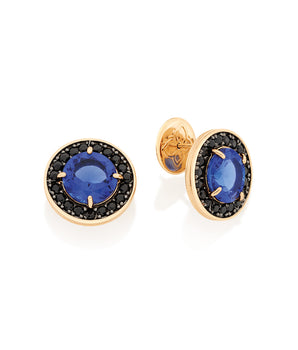 GOLD EARRING WITH CRYSTAL AND ZIRCONIA