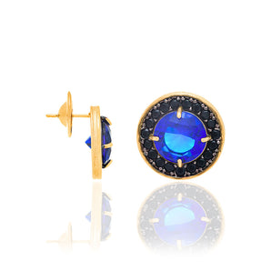 GOLD EARRING WITH CRYSTAL AND ZIRCONIA