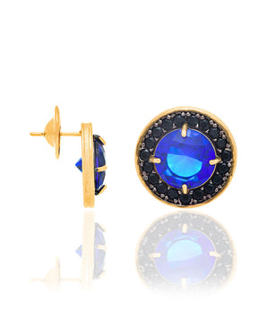 GOLD EARRING WITH CRYSTAL AND ZIRCONIA