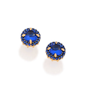 GOLD EARRING WITH CRYSTAL AND ZIRCONIA