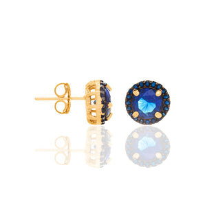GOLD EARRING WITH CRYSTAL AND ZIRCONIA