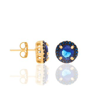 GOLD EARRING WITH CRYSTAL AND ZIRCONIA