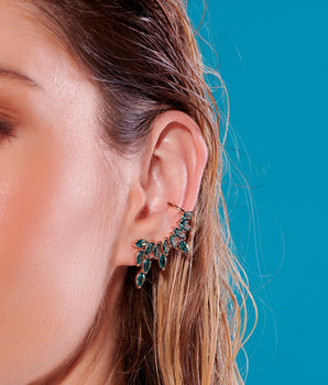 GOLD EARRING WITH CRYSTAL