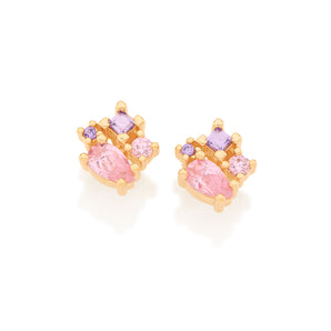 GOLD ABSTRACT EARRING IN WHITE