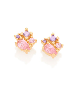GOLD ABSTRACT EARRING IN WHITE