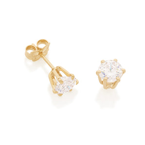 GOLD PLATED SOLITAIRE EARRING
