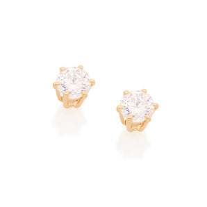 GOLD PLATED SOLITAIRE EARRING