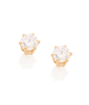 GOLD PLATED SOLITAIRE EARRING