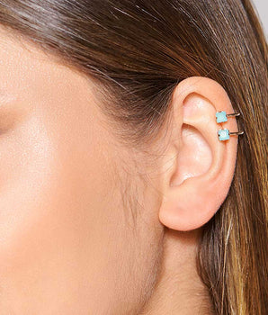 GOLD EARRING WITH CRYSTAL