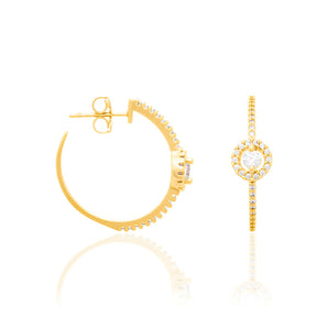 GOLD EARRING WITH ZIRCONIA