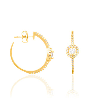 GOLD EARRING WITH ZIRCONIA