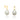 GOLD EARRING WITH PEARL AND ZIRCONIA