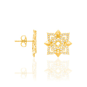 GOLD EARRING WITH ZIRCONIA