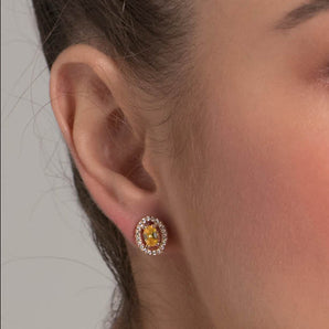 GOLD HALO EARRING IN YELLOW