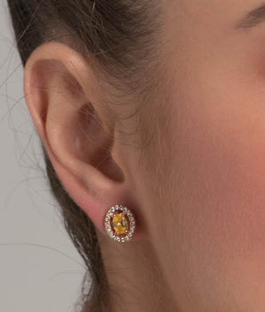 GOLD HALO EARRING IN YELLOW