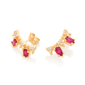 GOLD CHERRY EAR JACKET