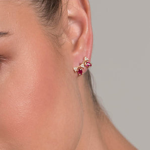 GOLD CHERRY EAR JACKET