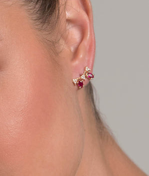 GOLD CHERRY EAR JACKET