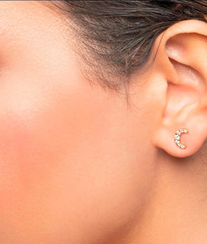 GOLD CRESCENT MOON EARRING