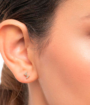 GOLD LIGHTNING EARRING