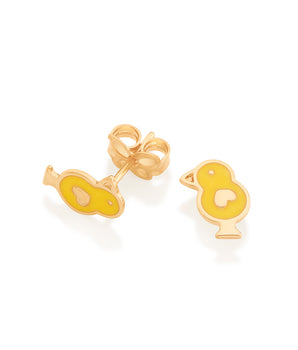GOLD KID'S BABY CHICK EARRINGS