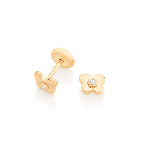 GOLD KID'S BUTTERFLY EARRINGS