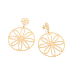GOLD ORANGE SLICE MANDALA EARRING