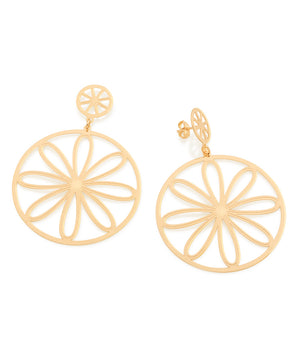 GOLD ORANGE SLICE MANDALA EARRING