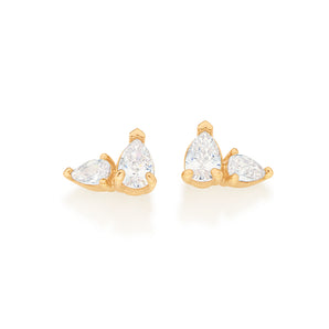 GOLD BRIGHT LIGHT EARRING IN WHITE