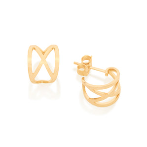 GOLD GEOMETRIC HUGGIE EARRING