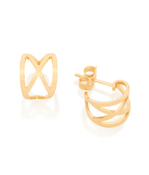GOLD GEOMETRIC HUGGIE EARRING