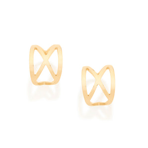 GOLD GEOMETRIC HUGGIE EARRING