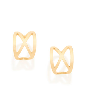 GOLD GEOMETRIC HUGGIE EARRING