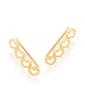 GOLD FOUR HEARTS EAR CUFF