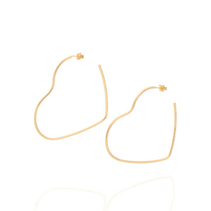 GOLD HEART MAXI HOOPS