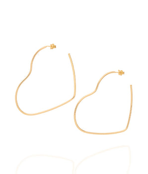 GOLD HEART MAXI HOOPS