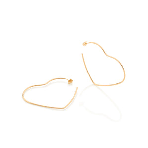 GOLD HEART MAXI HOOPS