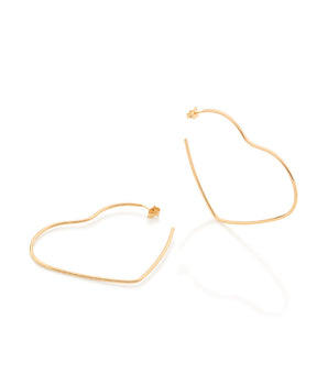 GOLD HEART MAXI HOOPS