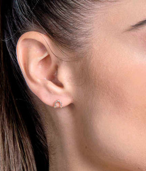 GOLD EARRING WITH ZIRCONIA