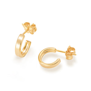 GOLD SOLID HUGGIE EARRINGS