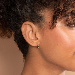 GOLD SOLID HUGGIE EARRINGS