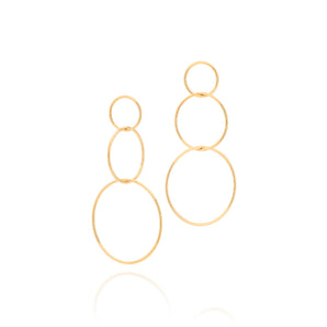 GOLD THREE TIER CIRCLE EARRINGS