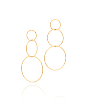 GOLD THREE TIER CIRCLE EARRINGS