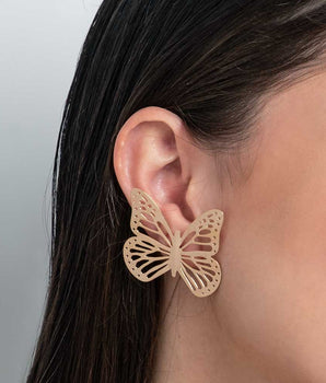 GOLD LARGE BUTTERFLY MAXI EARRINGS