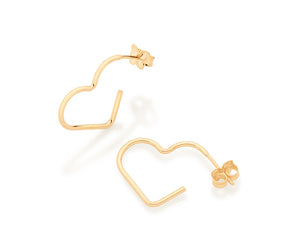 GOLD HEART SMALL HOOP EARRINGS